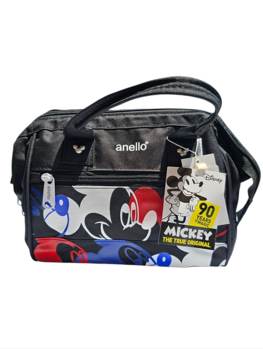 Anello Disney Mickey Black Multi-Color Carry Bag Detachable Shoulder Strap